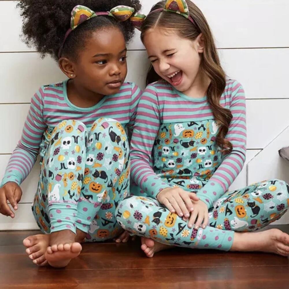 Matilda Jane Pajama Set HALLOWEEN FRIGHT NIGHT Girls Size 12 Purple Green NEW - Picture 2 of 12